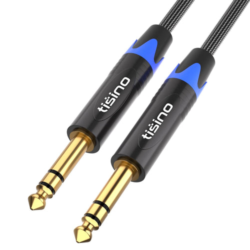 1/4 Inch TRS Cable, Quarter Inch 1/4 TRS to TRS Balanced Stereo Audio Cable Male to Male Pro Interconnect Cable, Nylon Braid - 3 FT
